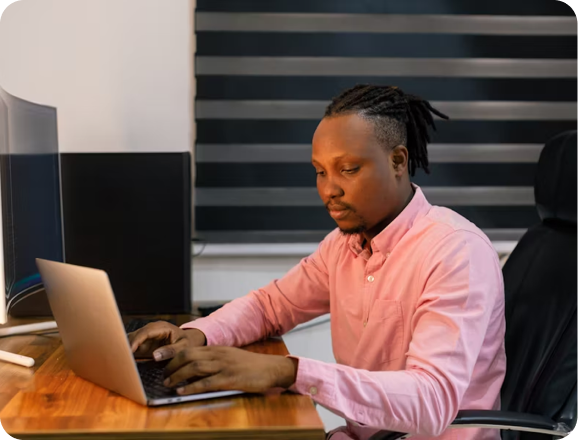 Cloud Top G intern working on a project